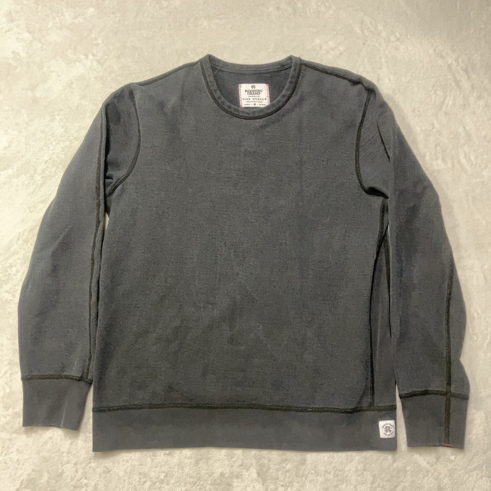 Reigning Champ x Club Monaco Black Sweatshirt Mens Medium Crewneck Canada Made